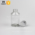 120ml clear empty foundation glass bottle with abs plastic cap